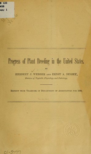 Cover for Progress of plant breeding in the United States