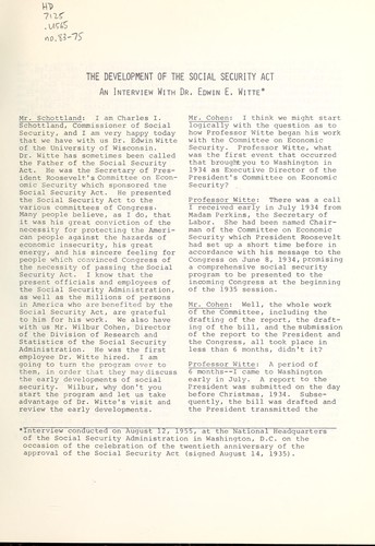 Cover for The development of the Social Security Act