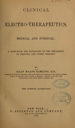 Cover for Clinical electro-therapeutics, medical and surgical