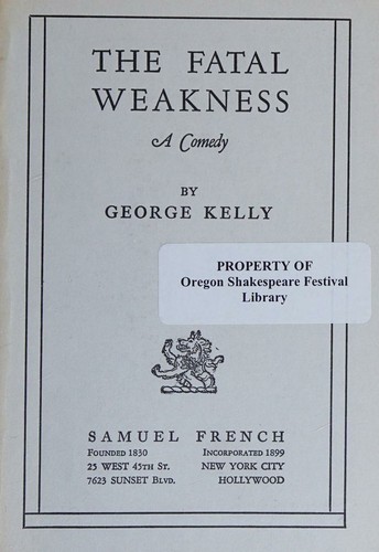 Cover for The fatal weakness