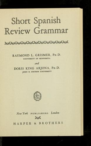 Cover for Short Spanish review grammar