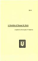 Cover for Checklist of Thomas M. Disch