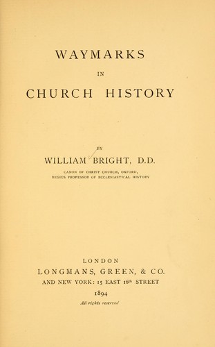 Cover for Waymarks in Church History