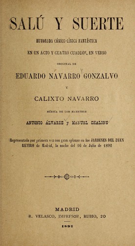 Cover for Salú y suerte