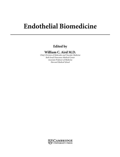 Cover for Endothelial biomedicine