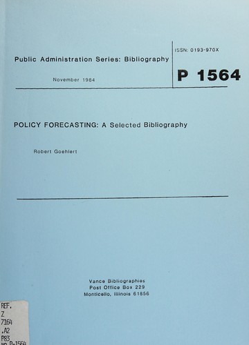 Cover for Policy forecasting