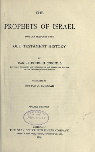 Cover for The prophets of Israel