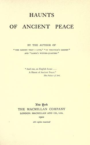 Cover for Haunts of ancient peace