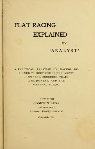 Cover for Flat-racing explained