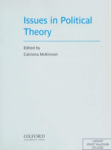 Cover for Issues in political theory