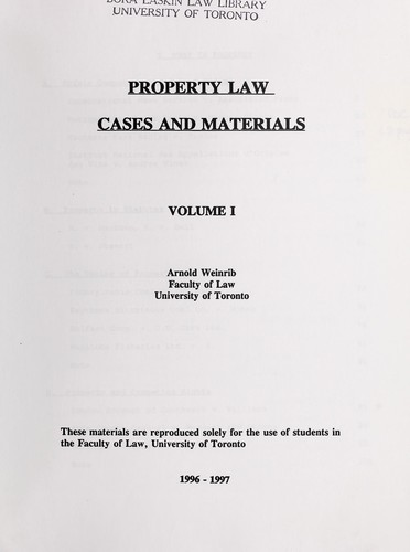 Cover for Property law