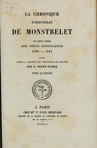 Cover for La chronique d'Enguerran de Monstrelet