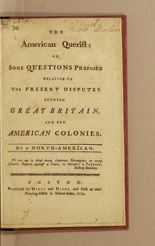 Cover for The American querist