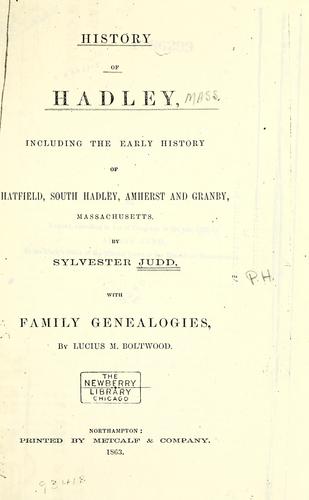 Cover for History of Hadley