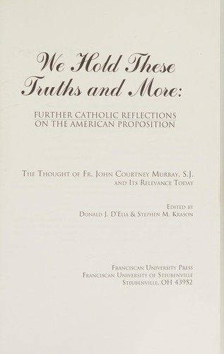 Cover for We hold these truths and more