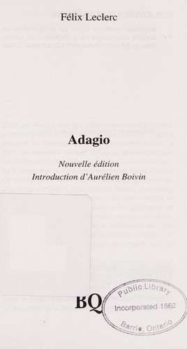 Cover for Adagio