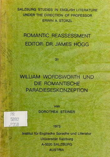 Cover for William Wordsworth und die romantische Paradieskonzeption.