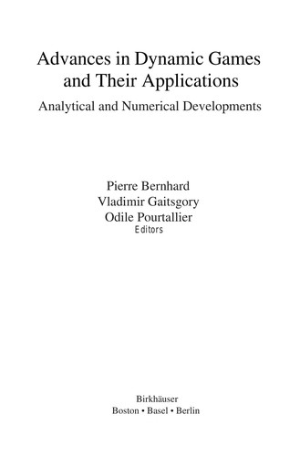 Cover for Advances in Dynamic Games and Their Applications