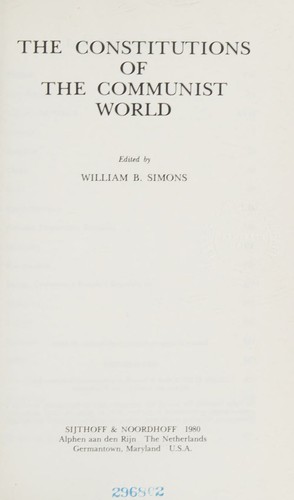 Cover for The constitutions of the communist world