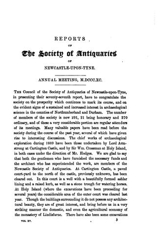 Cover for Archaeologia Aeliana, Or, Miscellaneous Tracts Relating to Antiquity ...