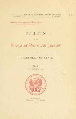 Cover for Calendar of the correspondence of James Monroe.