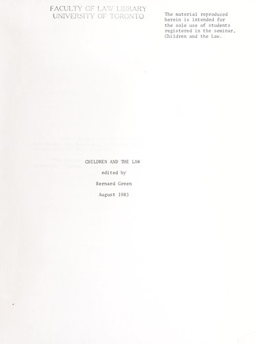 Cover for Children and the law