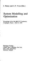 Cover for System Modelling and Optimization