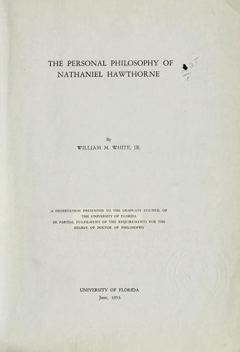 Cover for personal philosophy of Nathaniel Hawthorne ...