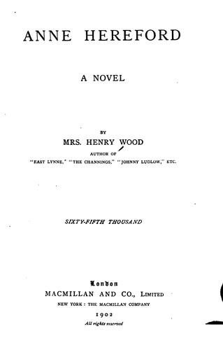 Cover for Anne Hereford: A Novel