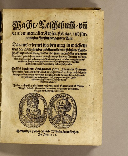 Cover for Macht, Reichthum[b], vn[d] Einkommen aller Keyser, Könige, vnd fürnembsten Fursten der gantzen Welt ...