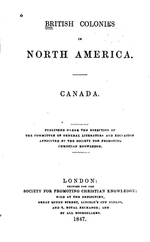 Cover for British Colonies in North American: Canada