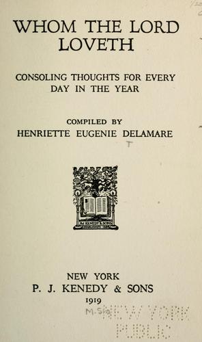 Cover for Whom the Lord loveth