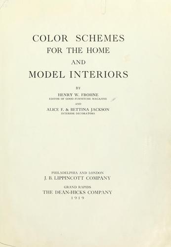 Cover for Color schemes for the home and model interiors