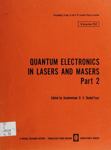 Cover for Quantum electronics in lasers and masers.