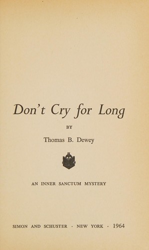 Cover for Don't cry for long,