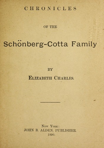 Cover for Chronicles of the Schönberg-Cotta family