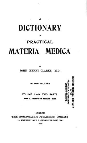 Cover for A Dictionary of Practical Materia Medica