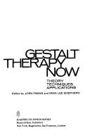 Cover for Gestalt therapy now