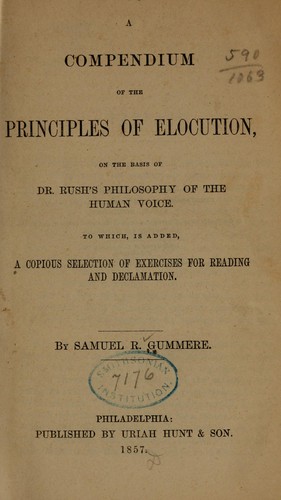 Cover for A compendium of the principles of elocution