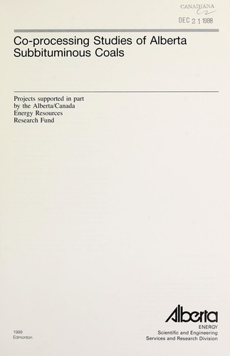 Cover for Co-processing studies of Alberta subbituminous coals