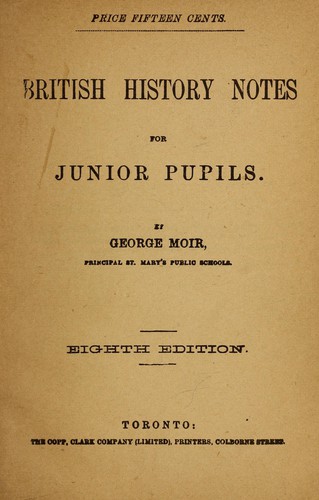 Cover for British history notes for junior pupils