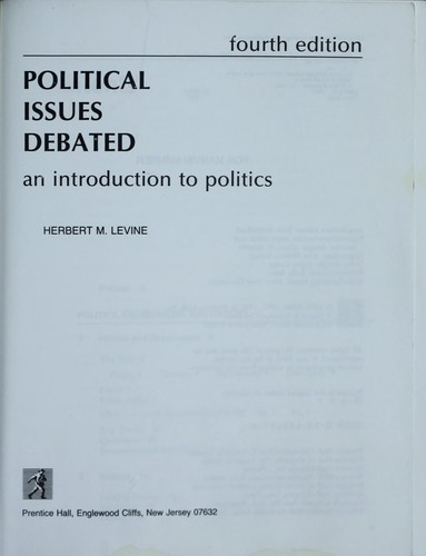 Cover for Political Issues Debated