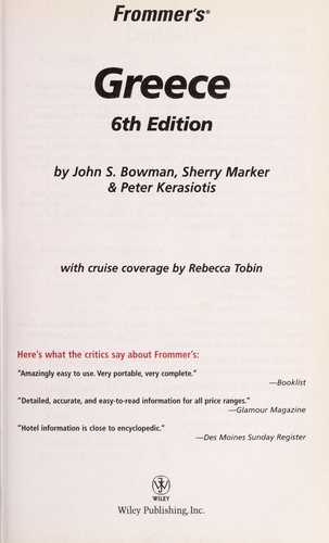 Cover for Frommer's Greece