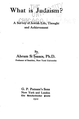 Cover for What is Judaism