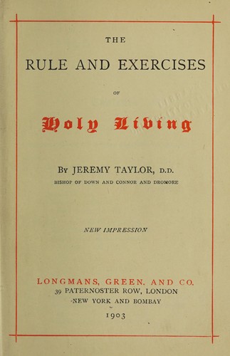 Cover for The rule and exercises of holy living