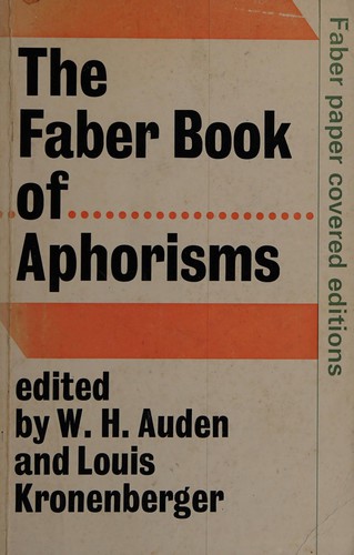 Cover for The Faber book of aphorisms
