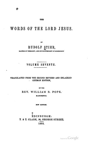 Cover for The words of the Lord Jesus.