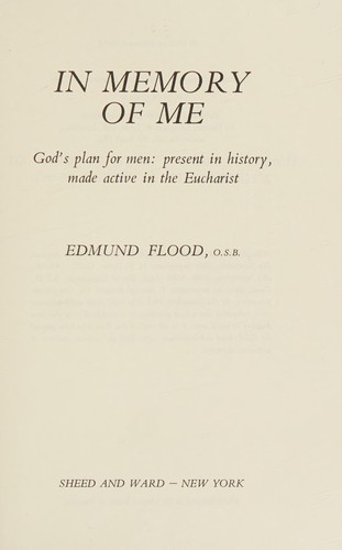 Cover for In memory of me
