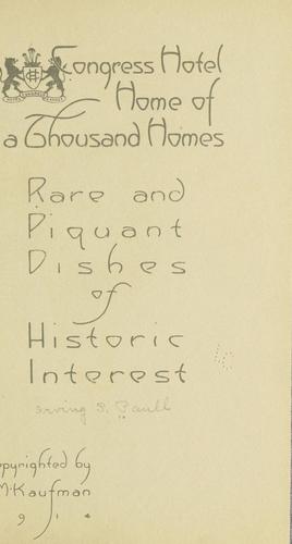 Cover for Congress Hotel, home of a thousand homes.