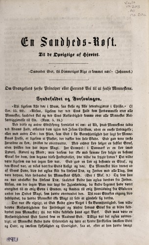 Cover for En sandheds-rost, til de oprigtige af hjertet